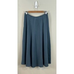Eileen Fisher Women's Sz Small Silk Midi Skirt Double Crepe Holiday Minimalist